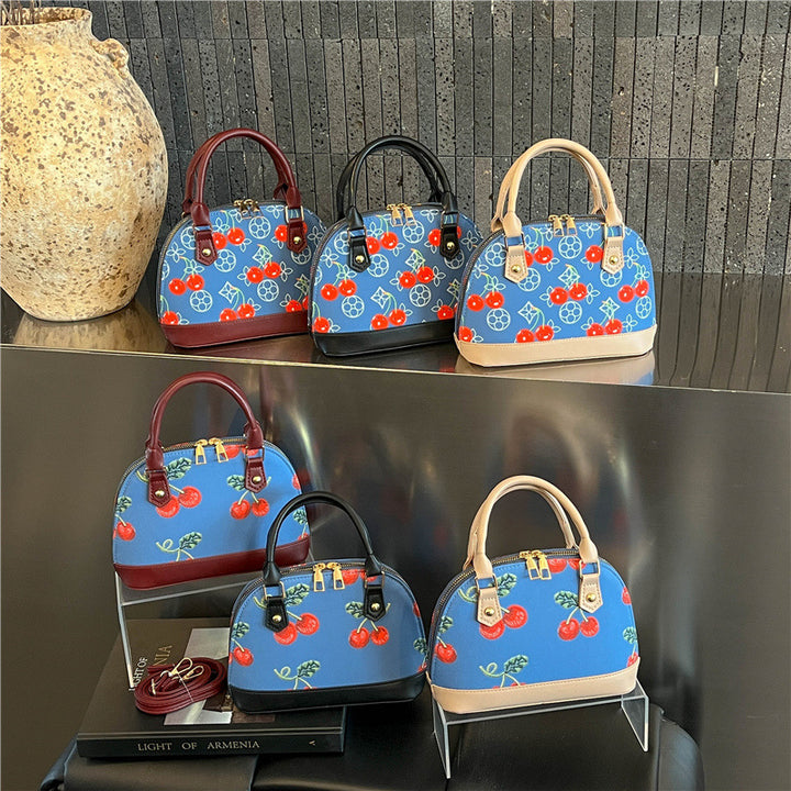 WoEmbroidered Cherry Pattern Handbag Bowlift