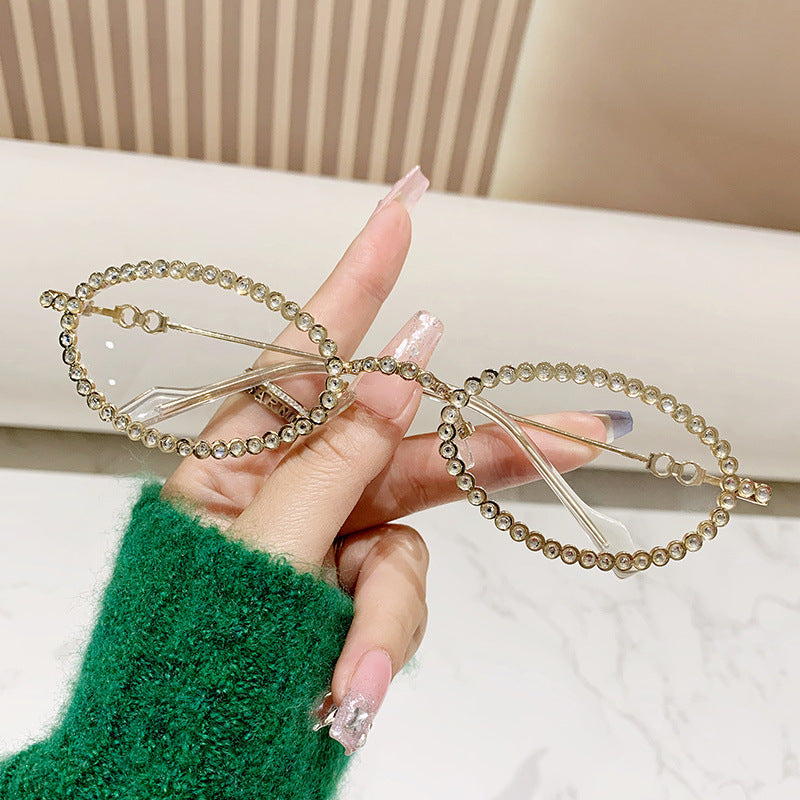 Ladies Designer Eyewear Frame with Extravagant Pearl Frame Bowlift