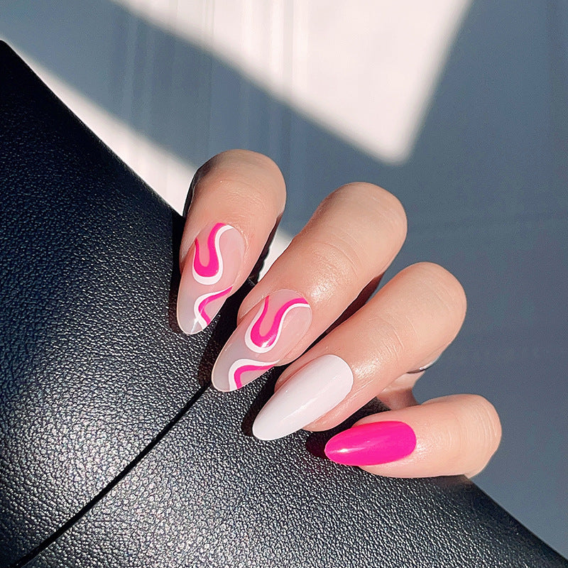 Abstract Swirl Design Press-On Nails Bowlift