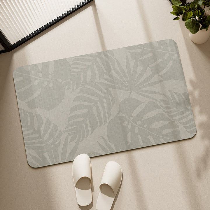 Modern Tropical Leaf Pattern Area Mat Bowlift