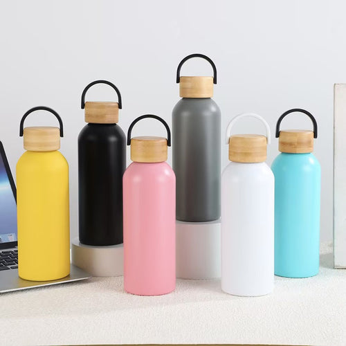 Women elegant and practical insulated bottle with bamboo lid Bowlift