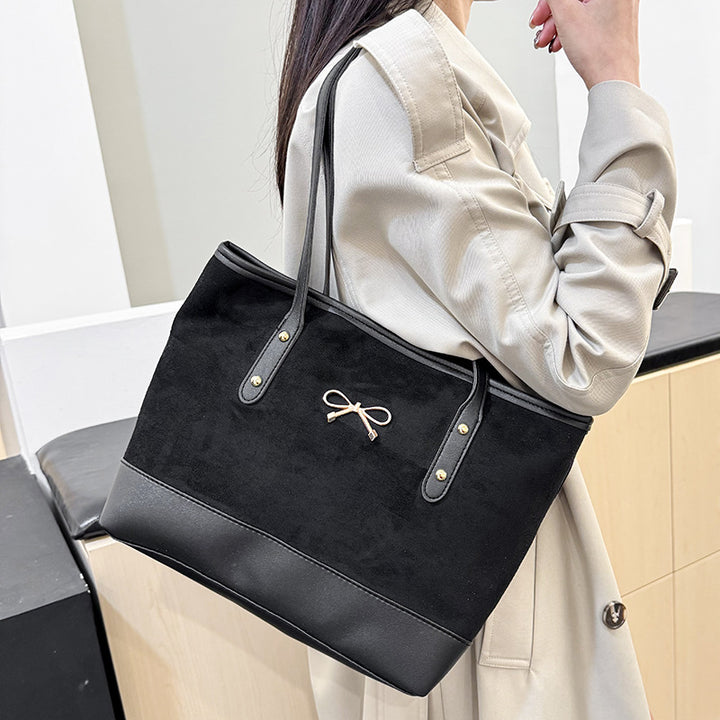 WoStylish Faux Suede Tote Bag Bowlift