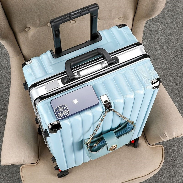Hard Shell Trolley With Integrated Usb Charging Port And Multifunctional Storage Bowlift