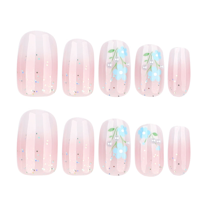 Artful nail extensions with floral design Bowlift