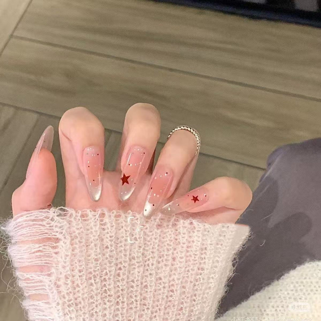 Elegant Star-Embellished Nail Extensions Bowlift