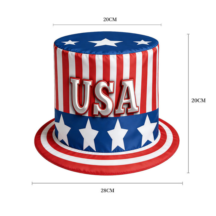Unisex nan patriotic Fourth of July oversized novelty top hat with adjustable inner band Bowlift