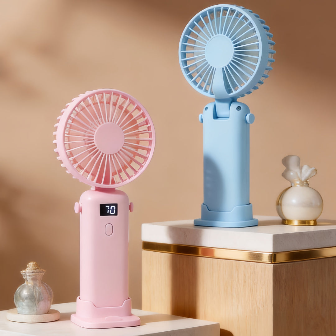 Women's Portable High-Speed Hand Fan with Digital Control Bowlift