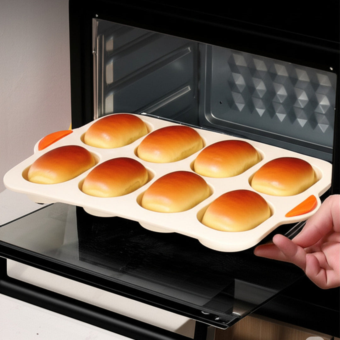 Silicone muffin baking pan with non-stick coating and practical handles Bowlift