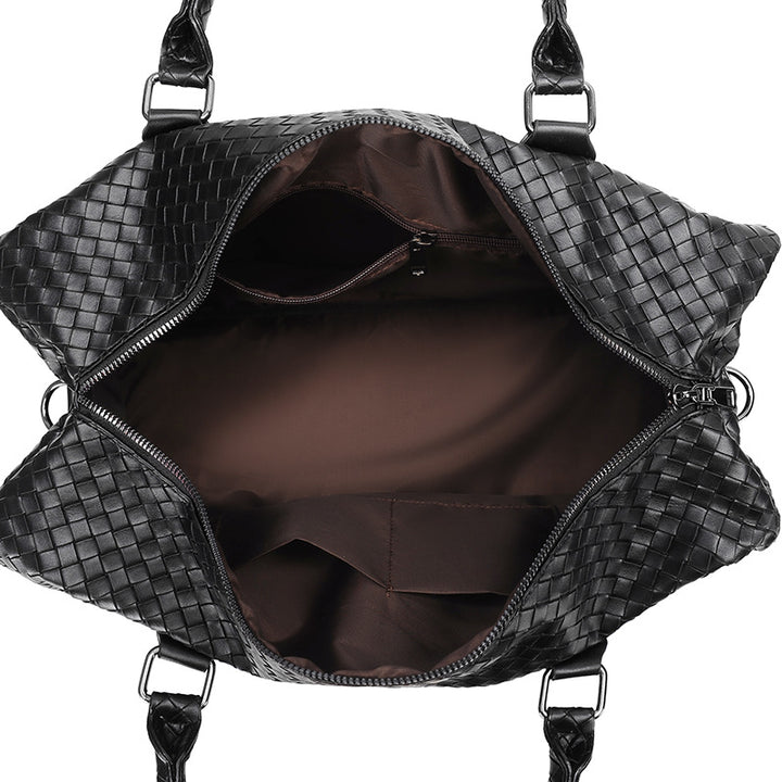 Woven Leather Travel Duffel Bowlift