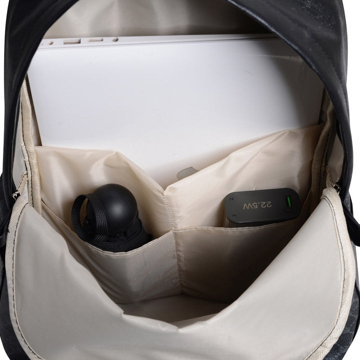 Durable Leather-Accented Daily Backpack Bowlift