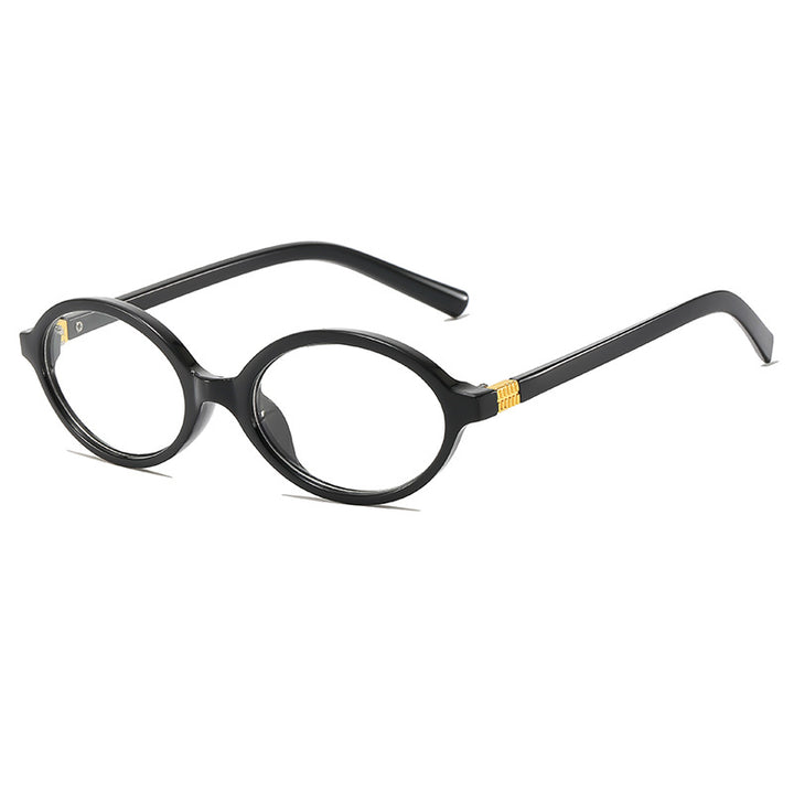 Vintage-Inspired Oval Frame Eyeglasses Bowlift
