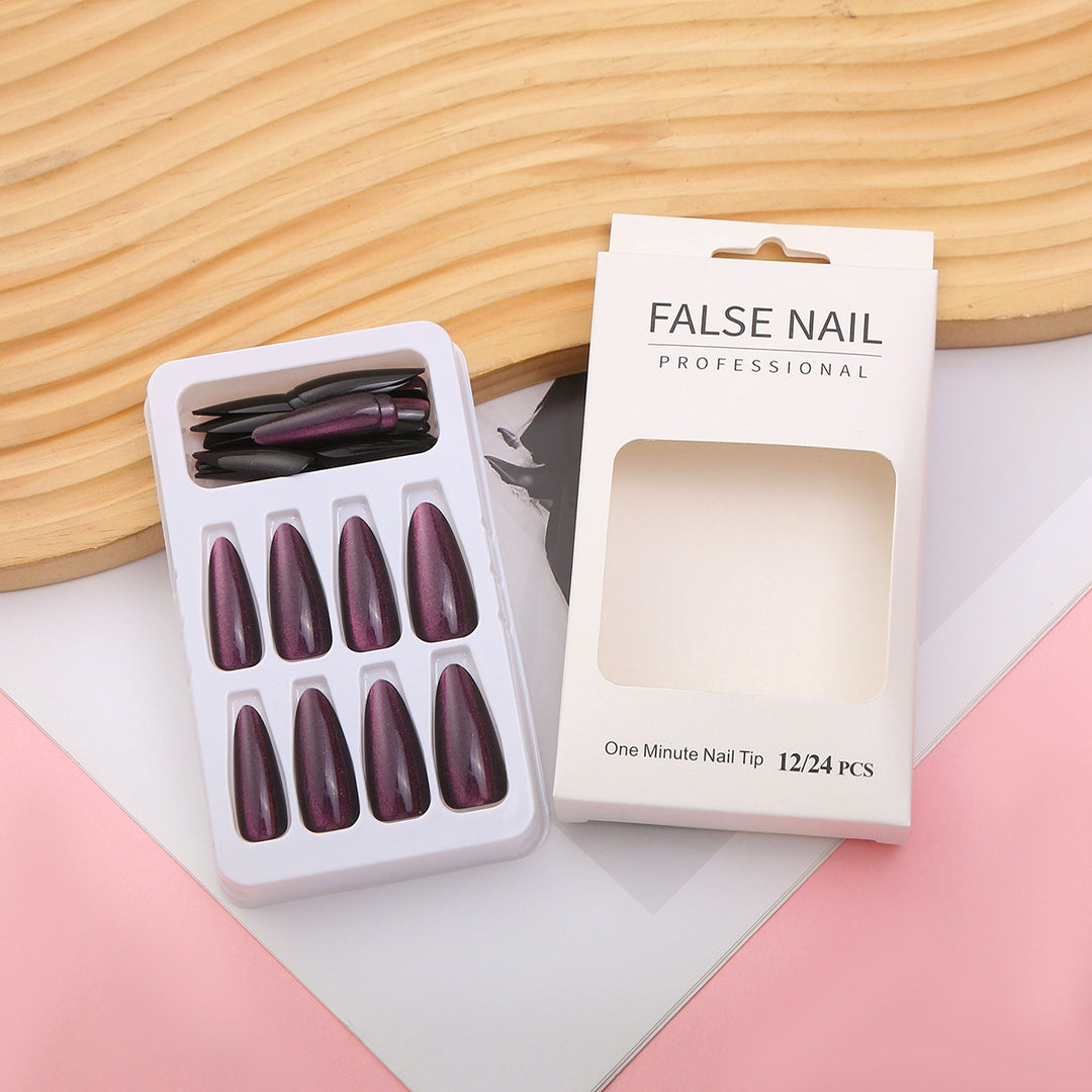 Premium Stiletto Press-On Nail Set with Reflective Finish Bowlift