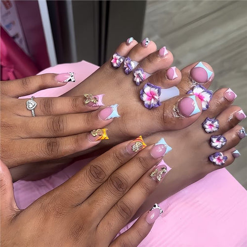 Floral 3D Nail and Pedicure Art Set Bowlift