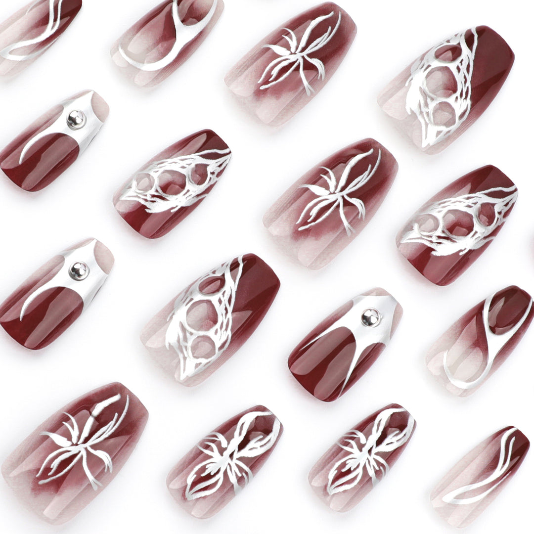 Artful Nail Extensions with Filigree Design Bowlift