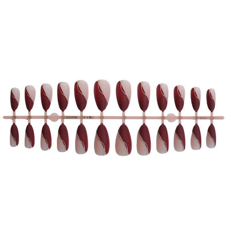 Stylish Press-On Nail Set with Elegant Curved Design Bowlift