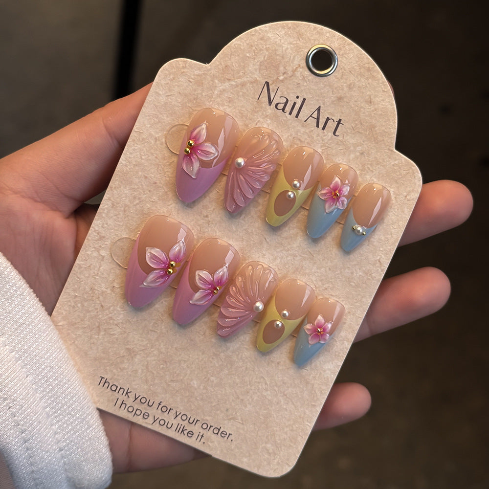 Elegant Floral-Inspired Press-On Nail Set Bowlift