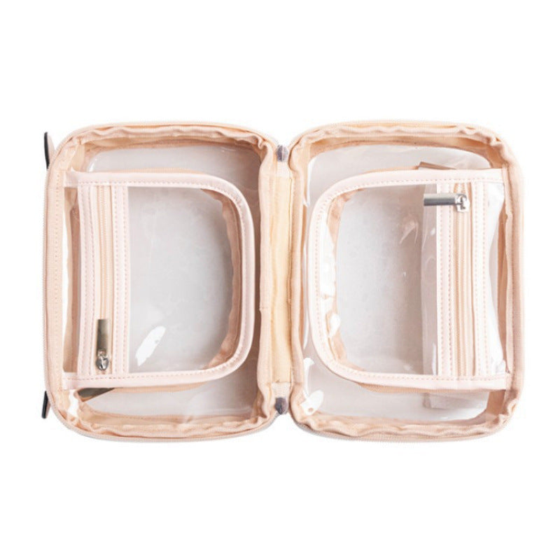 Cosmetic storage bag with transparent compartments Bowlift