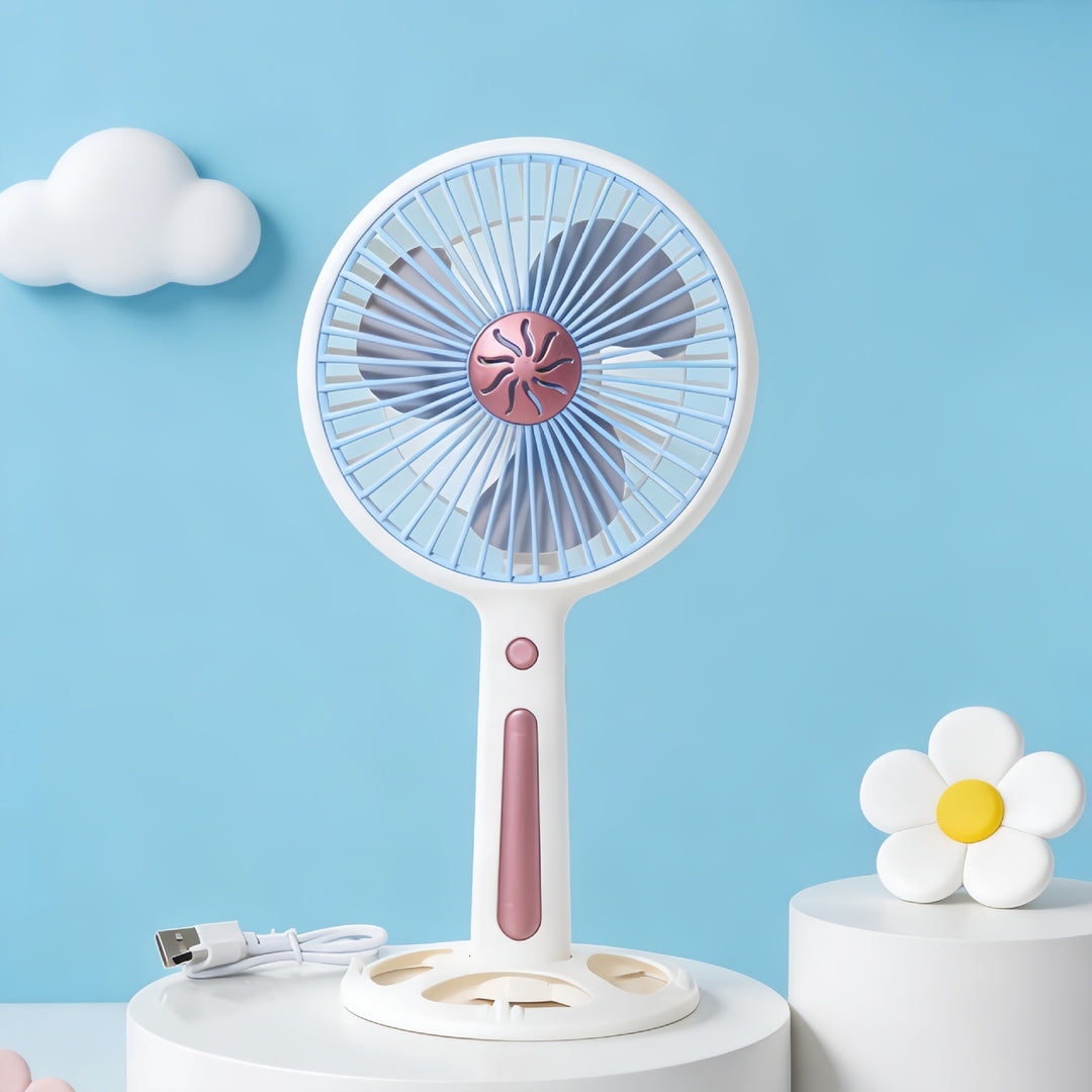 Women's Portable Mini Fan with USB Charging Function and Ergonomic Handle Bowlift