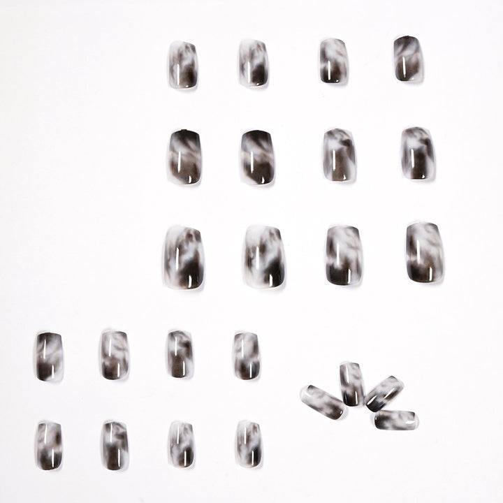 Artful Nail Extensions with Elegant Marble Design Bowlift