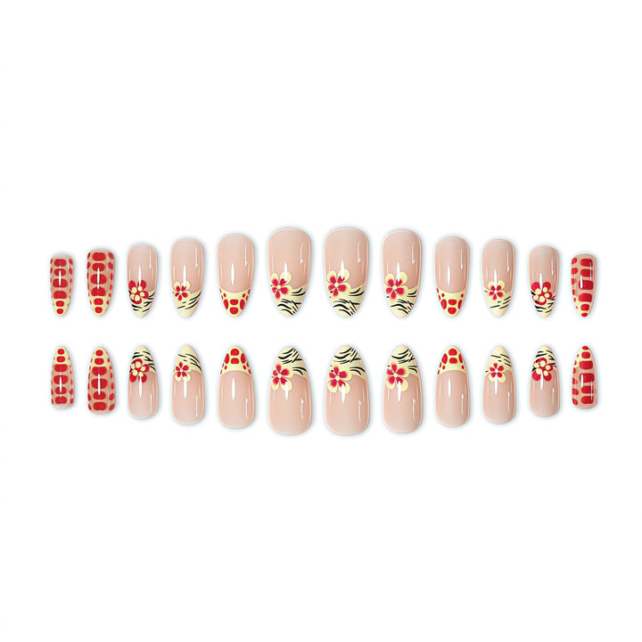 Artistic Floral Acrylic Nail Enhancements Bowlift