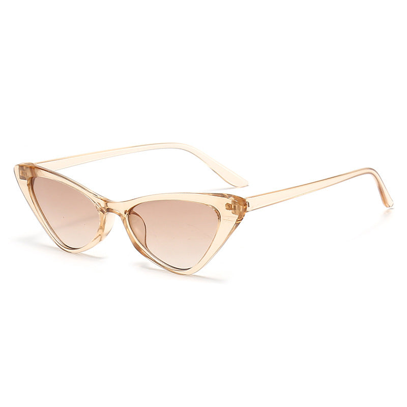 Women's Stylish Cat-Eye Sunglasses with Glossy Plastic Frame Bowlift