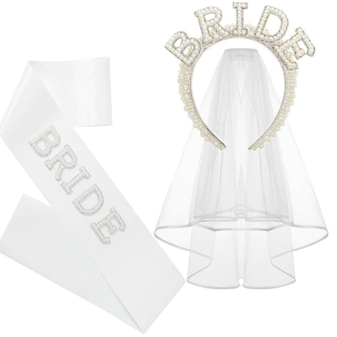 Women's Bridal Satin Ribbon with Sparkling Crystals Bowlift