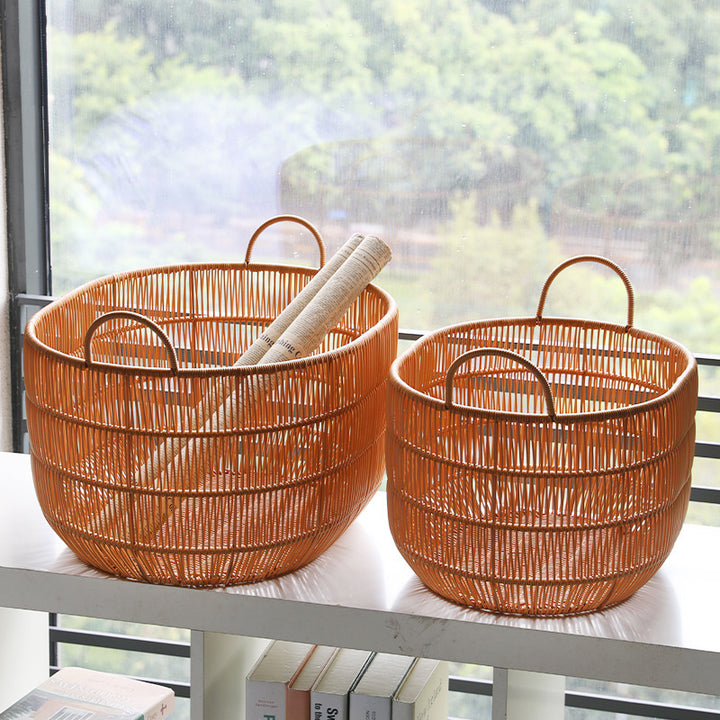 Large Handwoven Storage Basket Bowlift