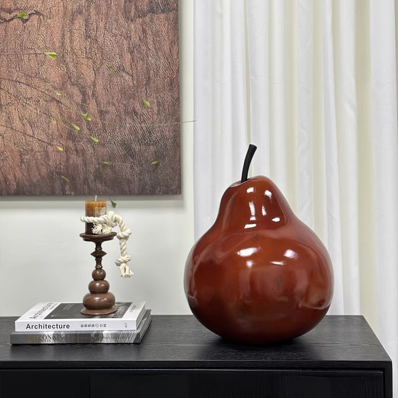 Decorative Wooden Pear Sculpture