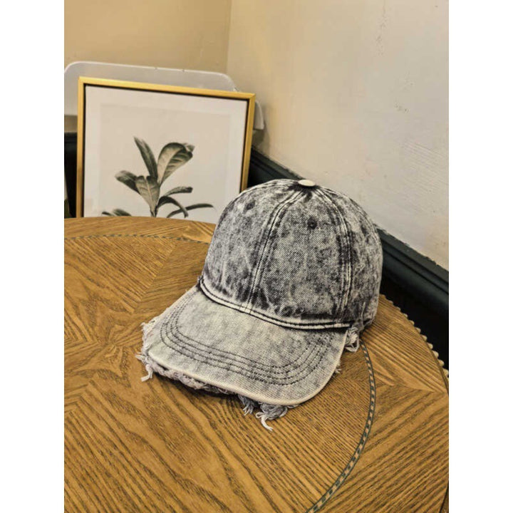 Men's Distressed Denim Baseball Cap Bowlift 1784270742