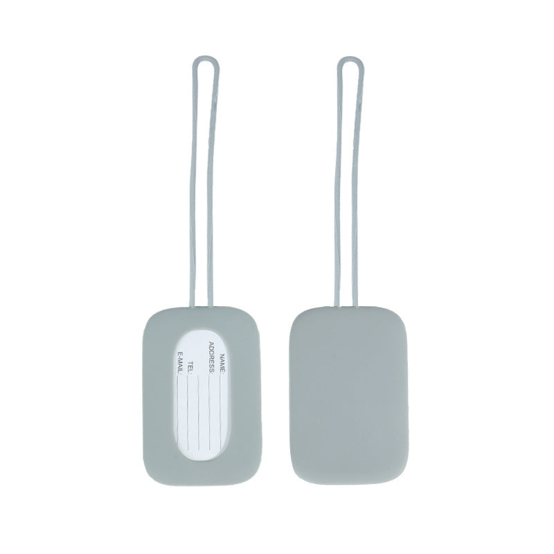 silicone luggage tag with ID window and elastic strap Bowlift
