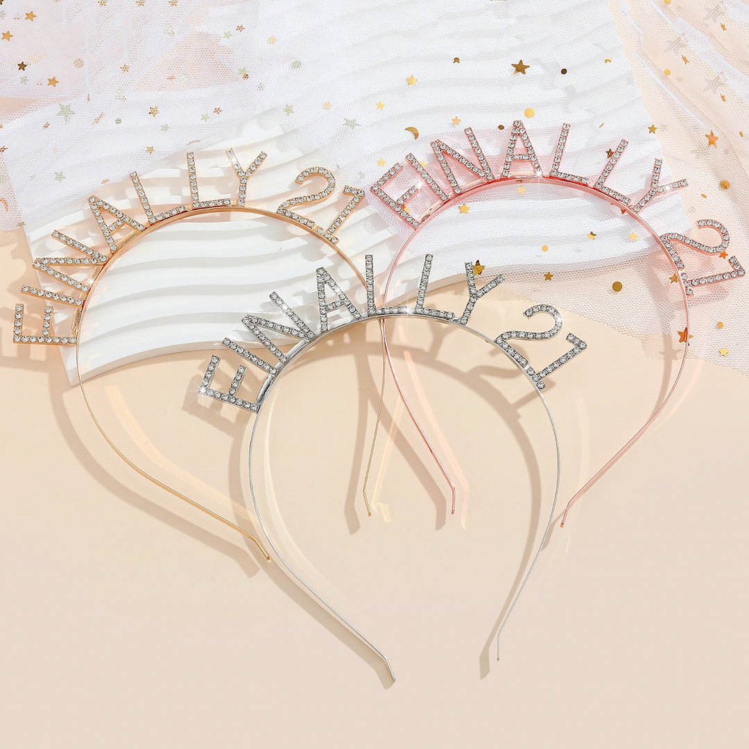 Women's Glittering Hairband with Inscription Bowlift