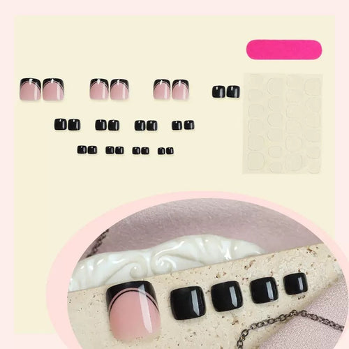 Acrylic Nail Set with Elegant French Design Bowlift