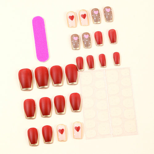 Heart Pattern Nail Art Extensions Bowlift