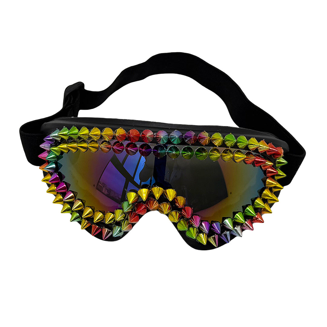 Ladies extravagant ski goggles with colorful studs Bowlift