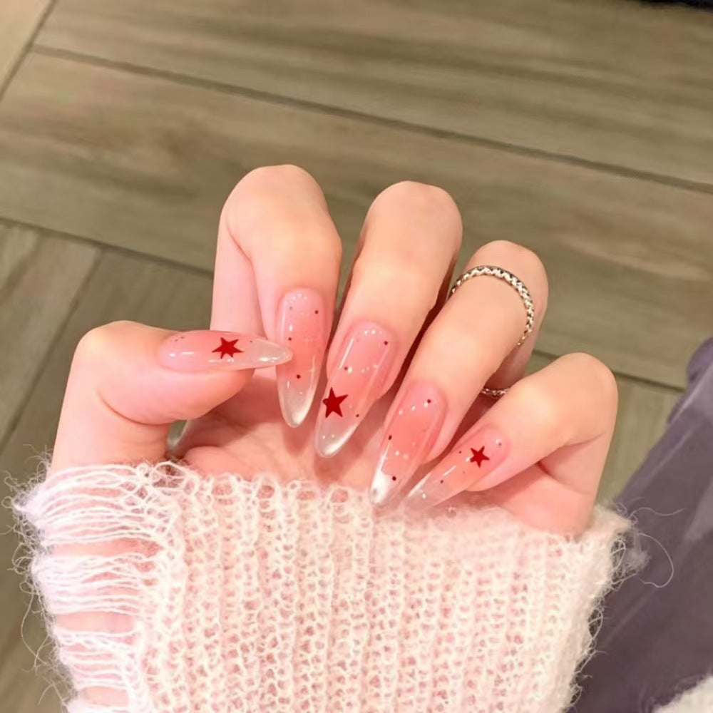 Decorative Star-Accented Press-On Nail Set Bowlift