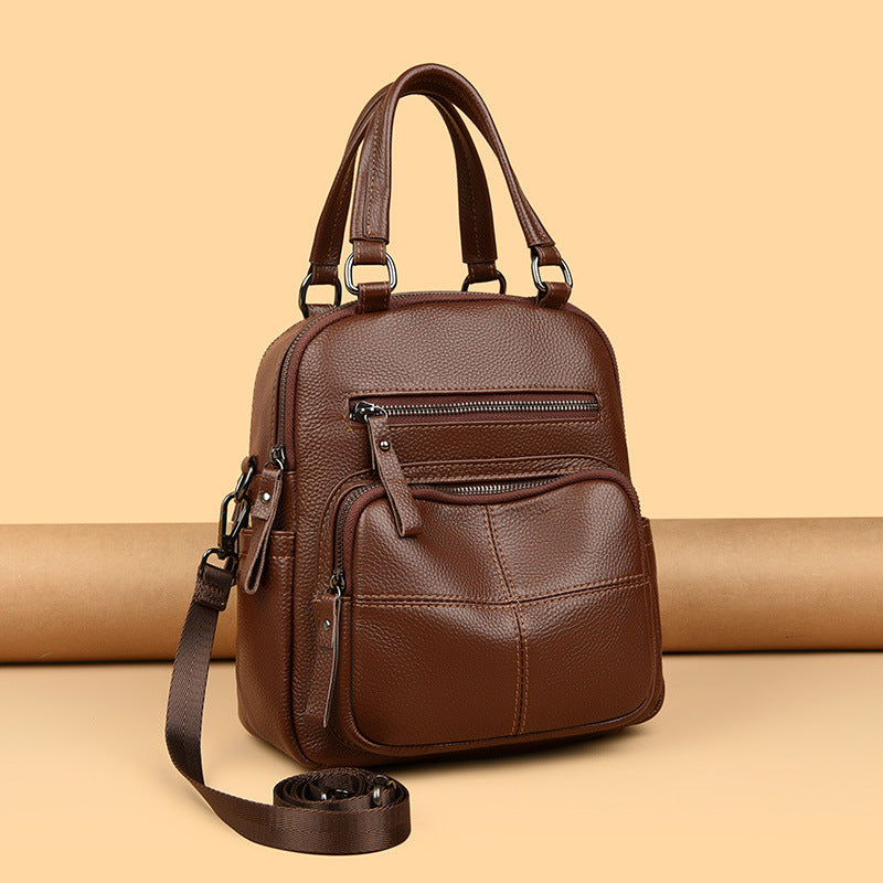 Multi-Functional Leather Handbag Bowlift