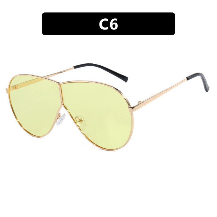 Women's pilot sunglasses with elegant golden frame and blue lenses Bowlift