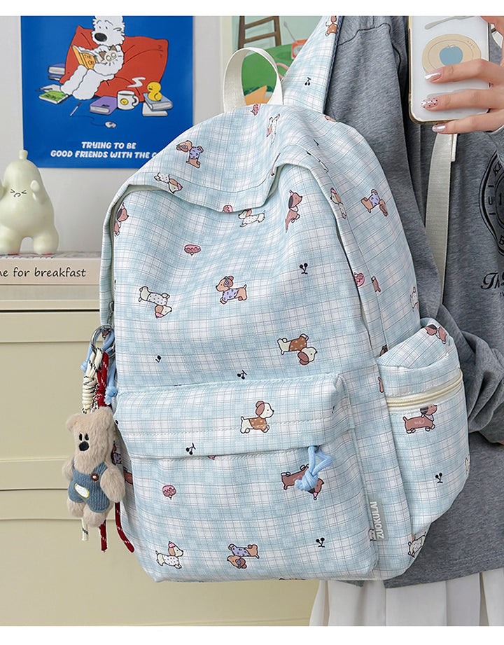 Dog-Themed Casual Backpack Bowlift