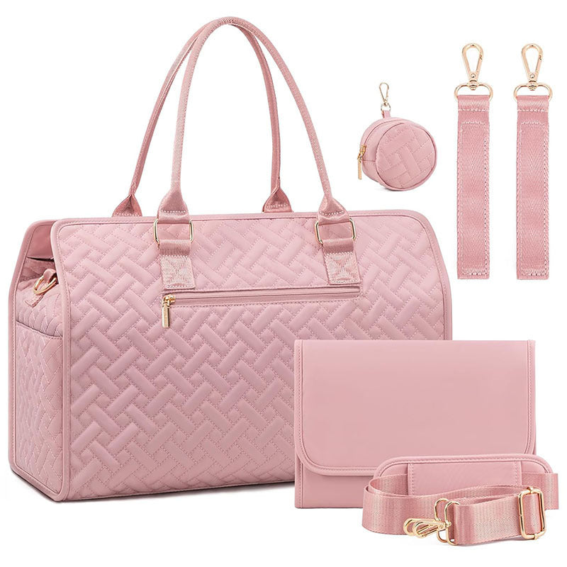 Padded handbag with detachable cosmetic pouch and organizer Bowlift