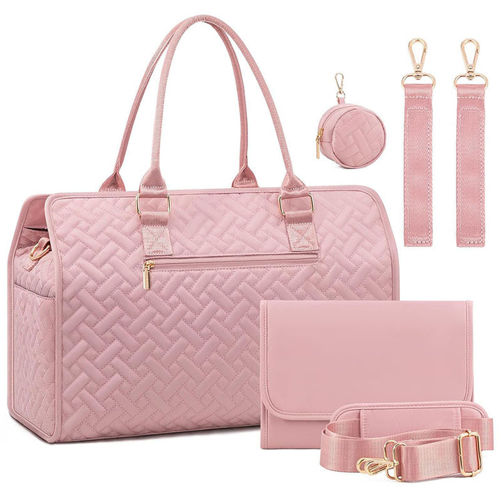 Padded handbag with detachable cosmetic pouch and organizer Bowlift