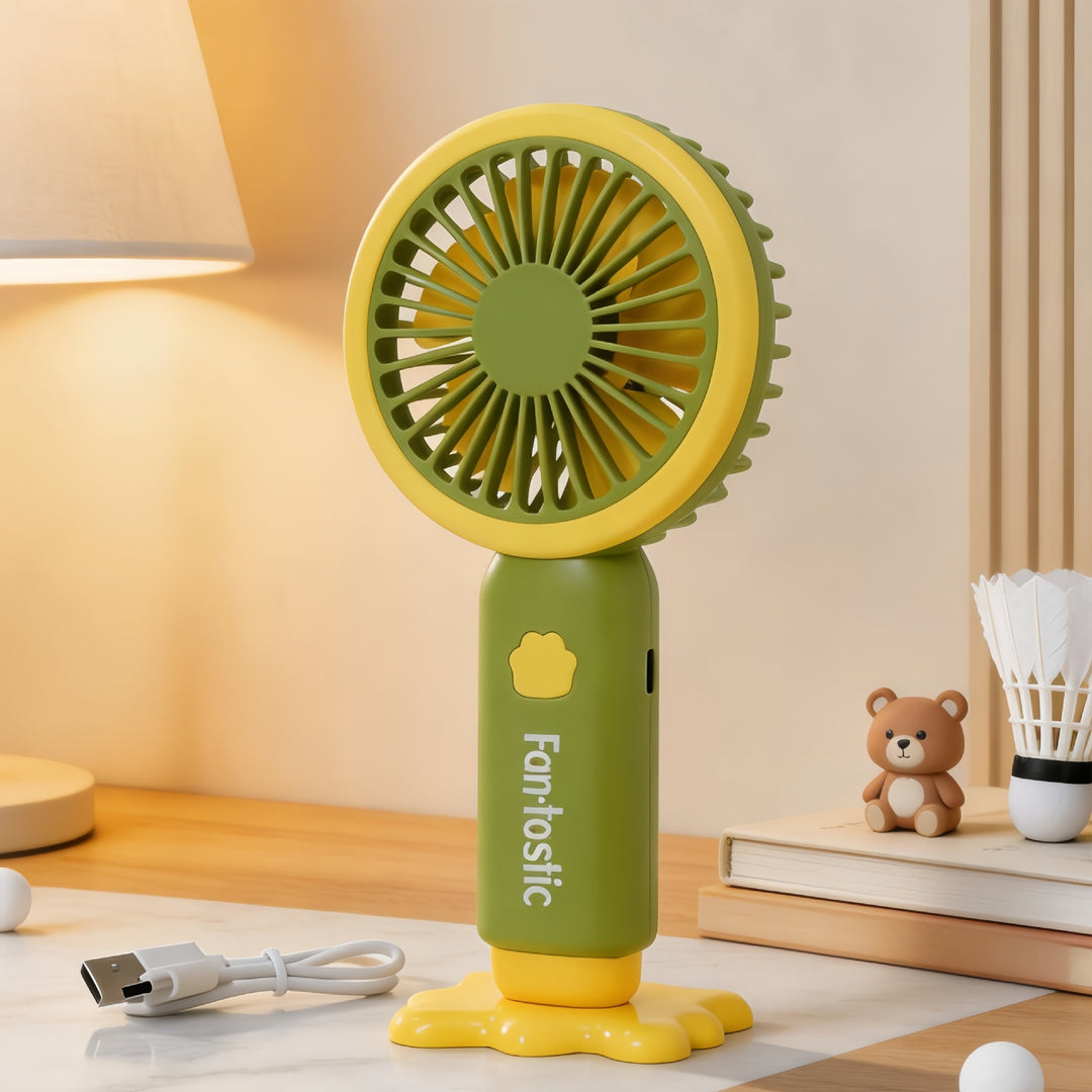 Ladies Portable Hand Fan with Multifunctional USB Charging Function and Ergonomic Design Bowlift