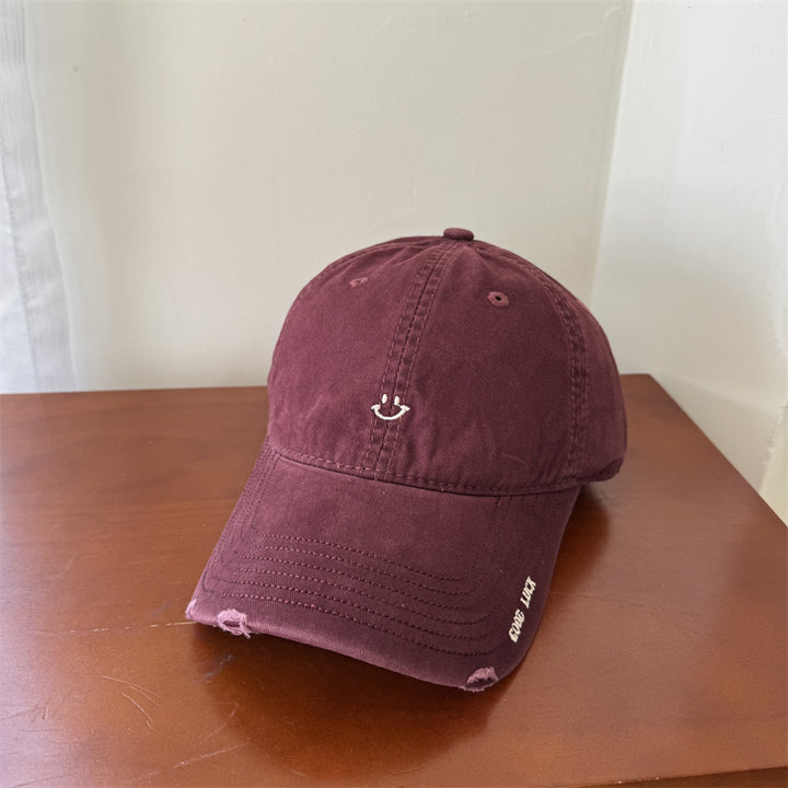 Women's Casual Smile-Embroidered Cap Bowlift