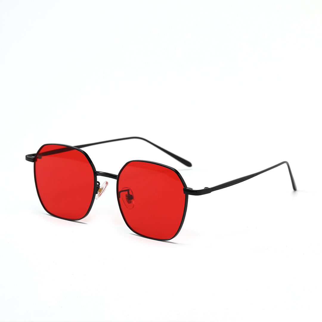 Women geometric sunglasses with modern metal frame Bowlift