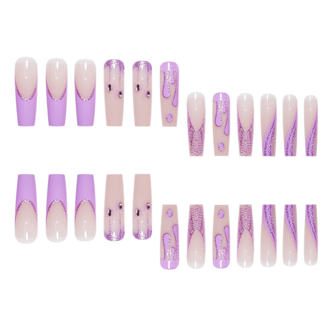 Artistic Long Press-On Nails Bowlift