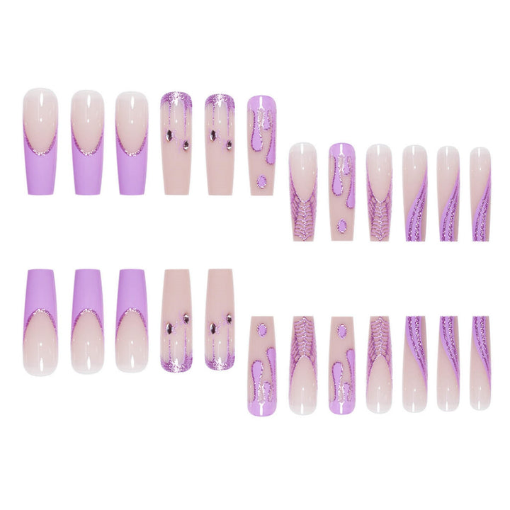 Artistic Long Press-On Nails Bowlift