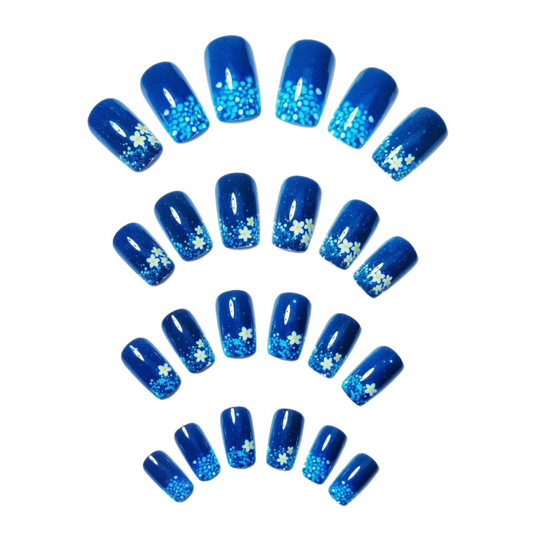 Floral Glittered Nail Art Bowlift
