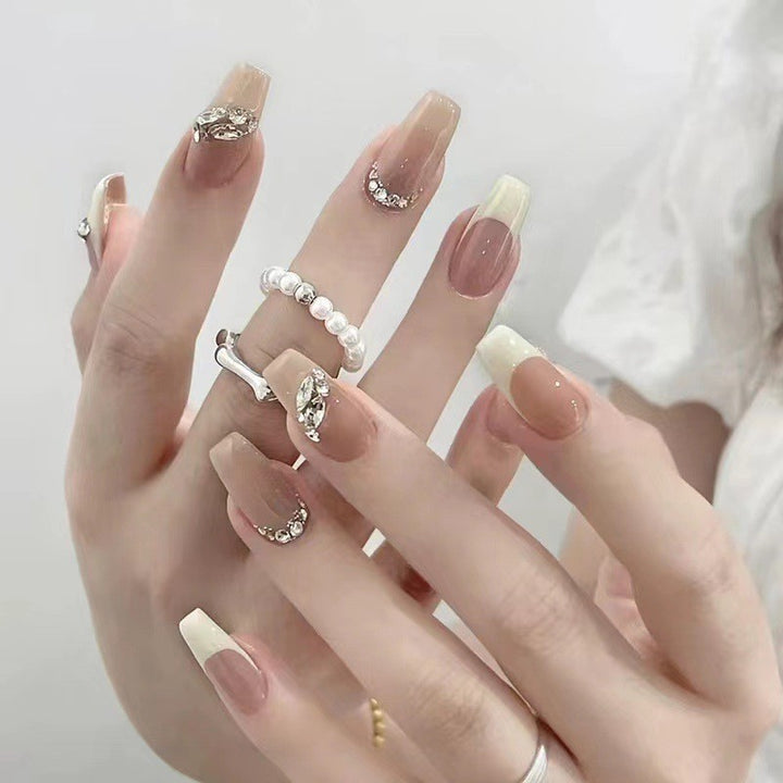 Glamorous Stiletto Press-On Nails with Crystal Accents Bowlift