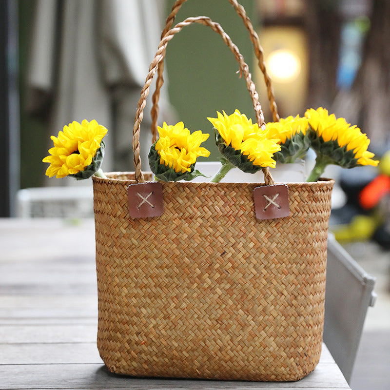 Women Durable Straw Bag Bowlift