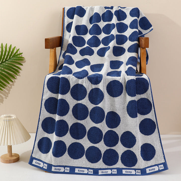 Cozy Terry Bath Towel with Stylish Polka Dot Design Bowlift
