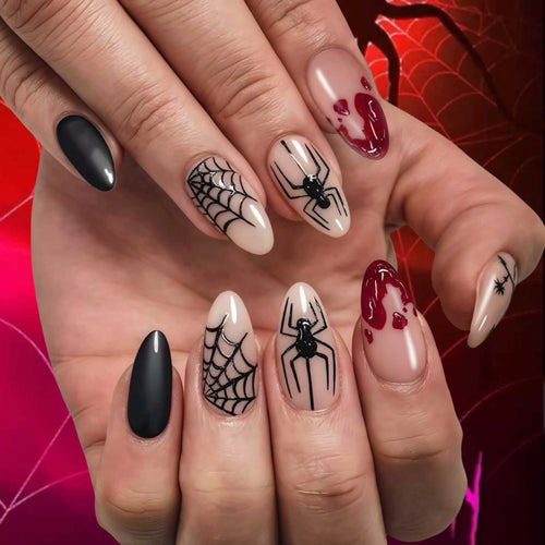 Halloween-Themed Artistic Press-On Nail Set Bowlift